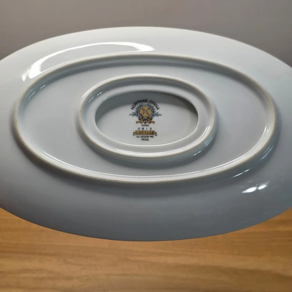 Vintage Noritake Lucille Gravy Boat with Attached‎ Underplate 5813 Made in Japan
